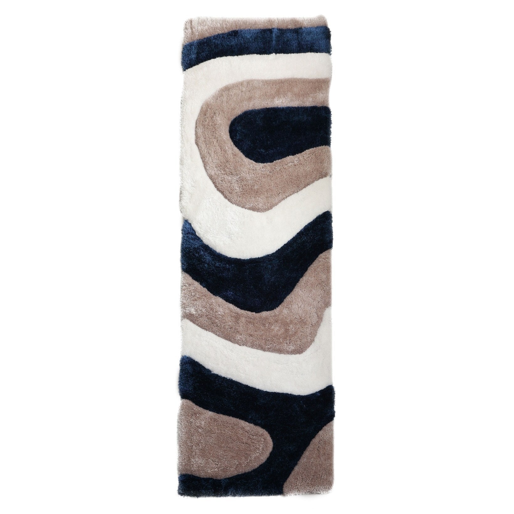 Tapis à poils longs Mateos au design abstrait