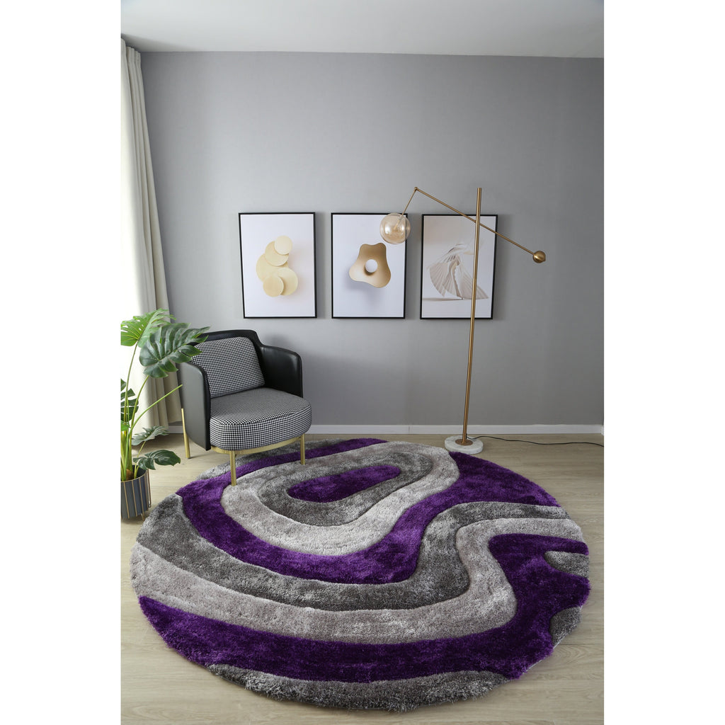 Tapis à poils longs Mateos au design abstrait