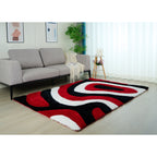 Tapis à poils longs Mateos au design abstrait