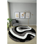 Tapis à poils longs Mateos au design abstrait