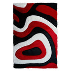 Tapis à poils longs Mateos au design abstrait