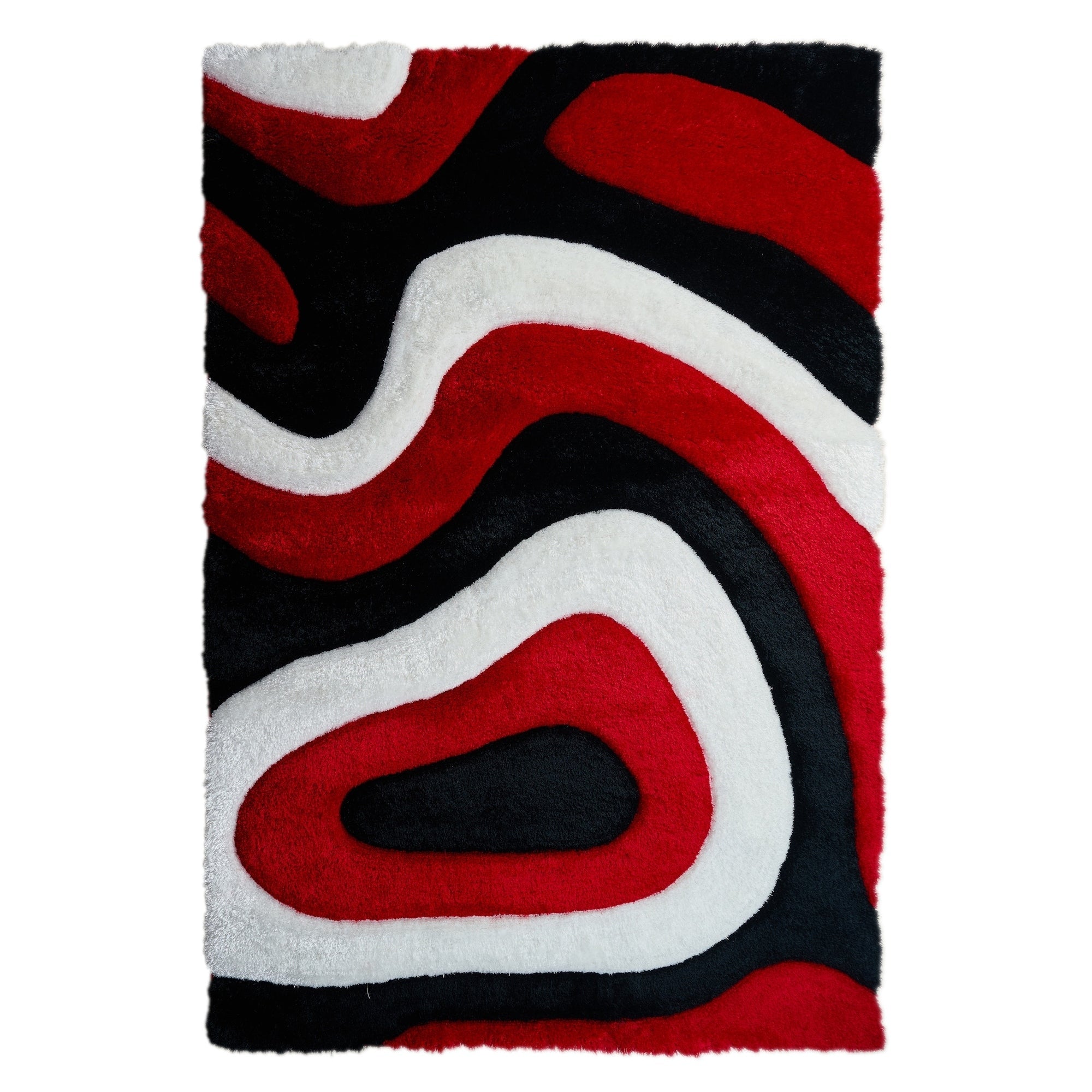 Tapis à poils longs Mateos au design abstrait