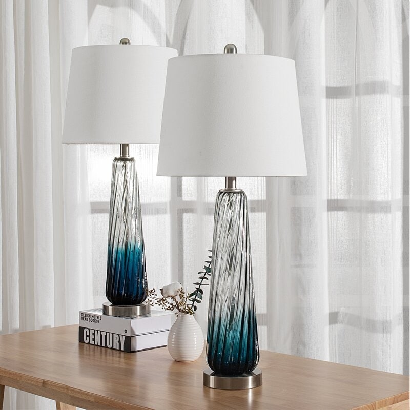 Ensemble de lampes de chevet bleu dégradé Maxax 28,75 (lot de 2)