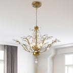 Lustre classique/traditionnel unique Maxax à 4 lumières avec accents en cristal
