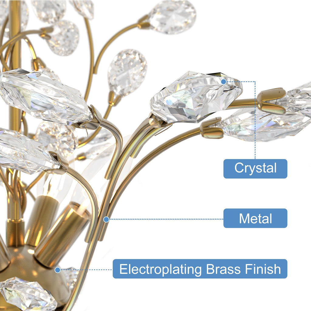 Lustre classique/traditionnel unique Maxax à 4 lumières avec accents en cristal