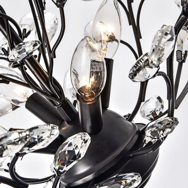 Lustre classique/traditionnel unique Maxax à 4 lumières avec accents en cristal