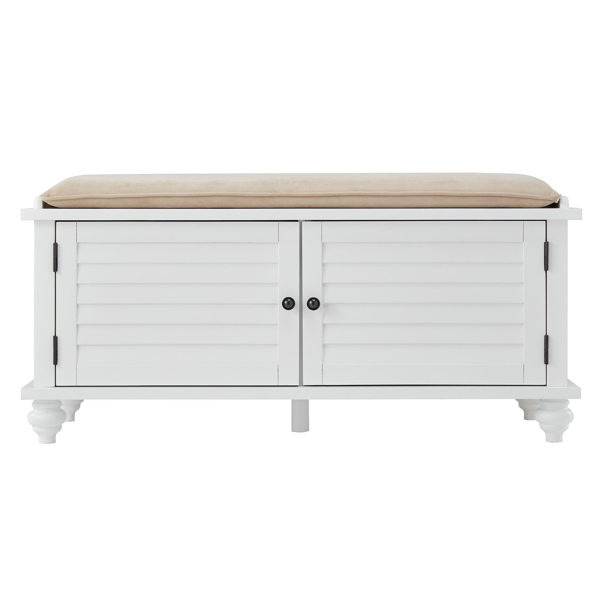 Banc de rangement à porte à volets Maybelle avec coussin en velours par iNSPIRE Q Classic