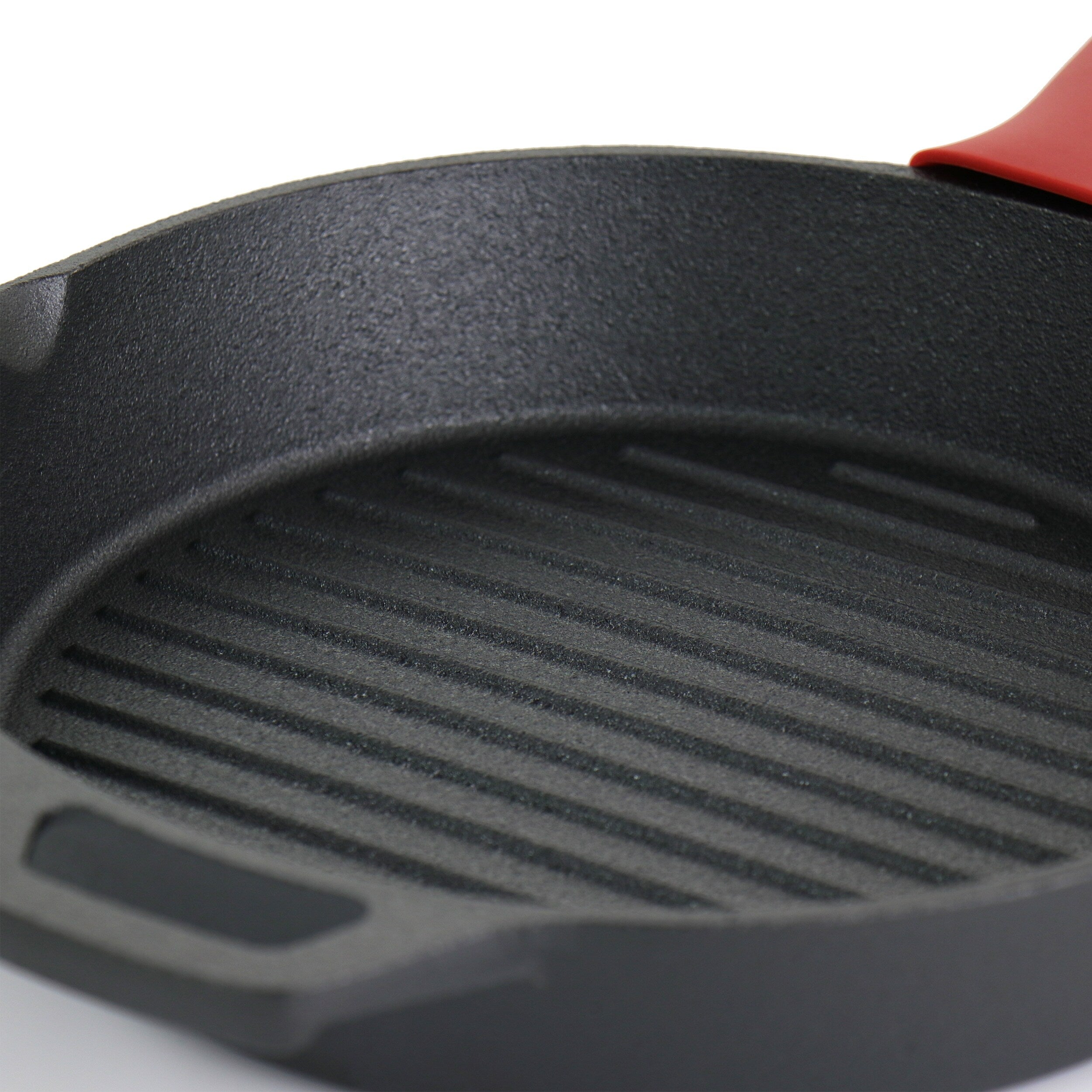 Ensemble de 6 poêles en fonte pré-assaisonnées MegaChef avec supports en silicone rouge