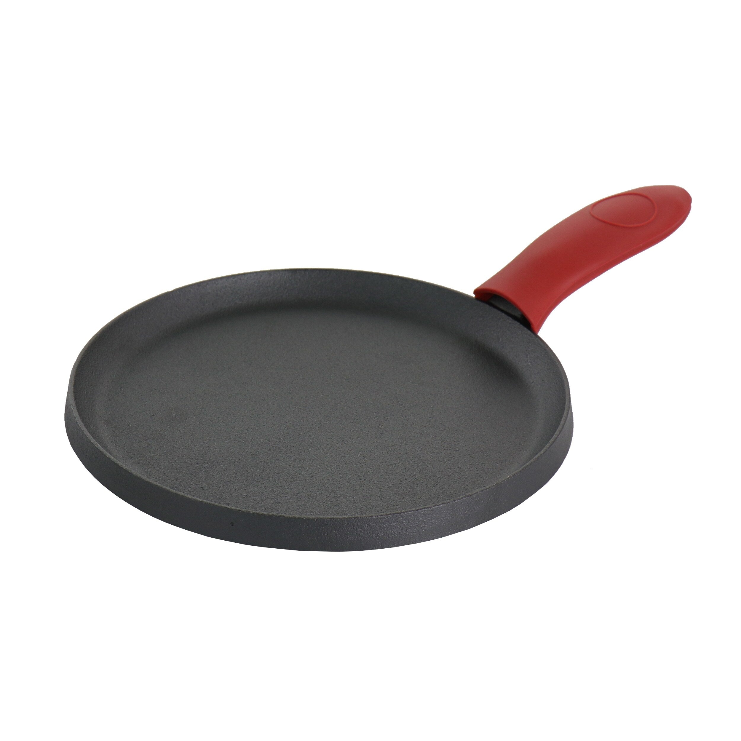 Ensemble de 6 poêles en fonte pré-assaisonnées MegaChef avec supports en silicone rouge