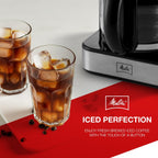 Cafetière filtre Melitta Aroma Tocco Plus 12 tasses, eau chaude et eau glacée, avec carafe en verre et écran tactile