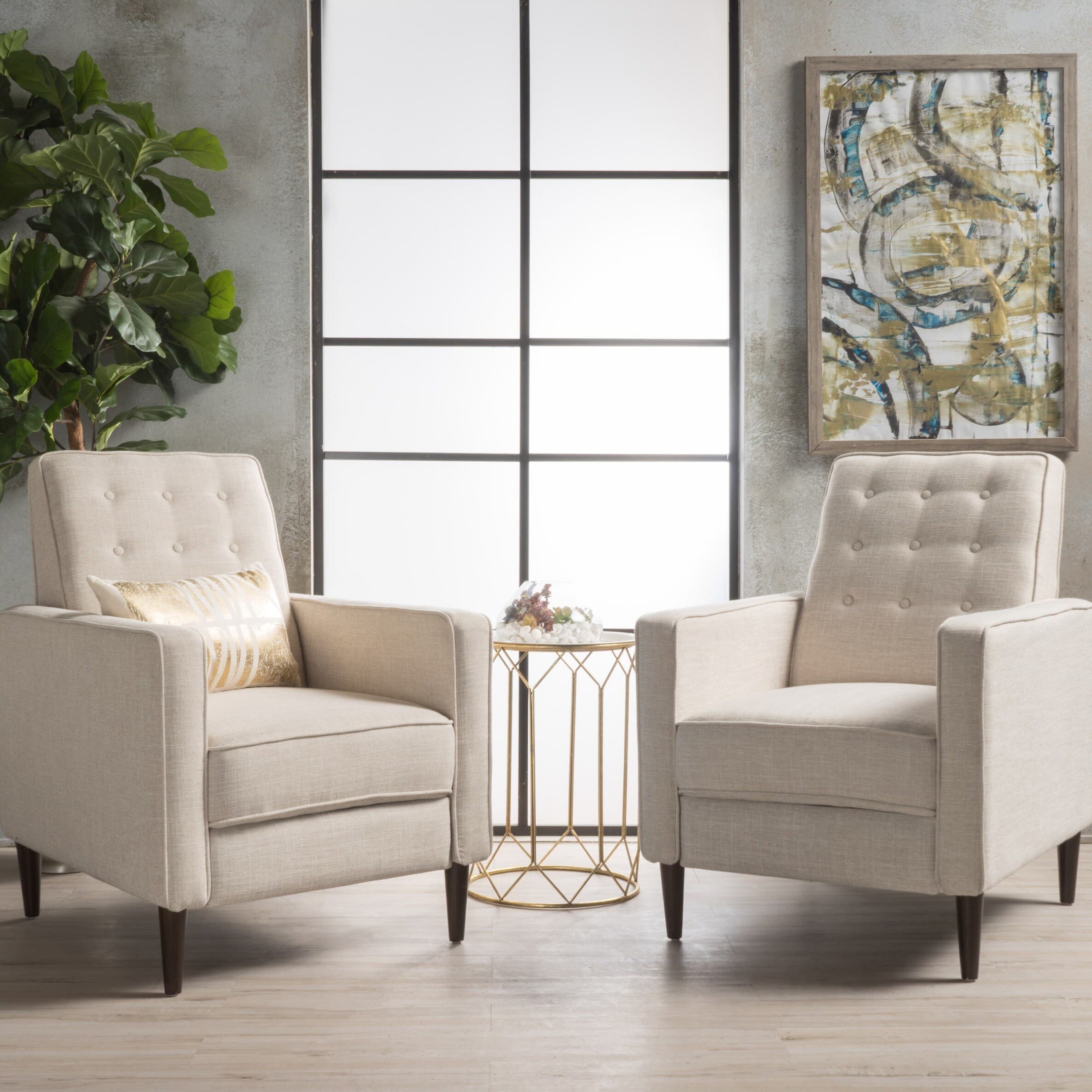 Fauteuil inclinable capitonné Mervynn (lot de 2) par Christopher Knight Home