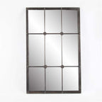 Miroir mural décoratif en métal brun rustique avec cadre en métal brun rustique - 37,75 H x 23,8 L x 1 P