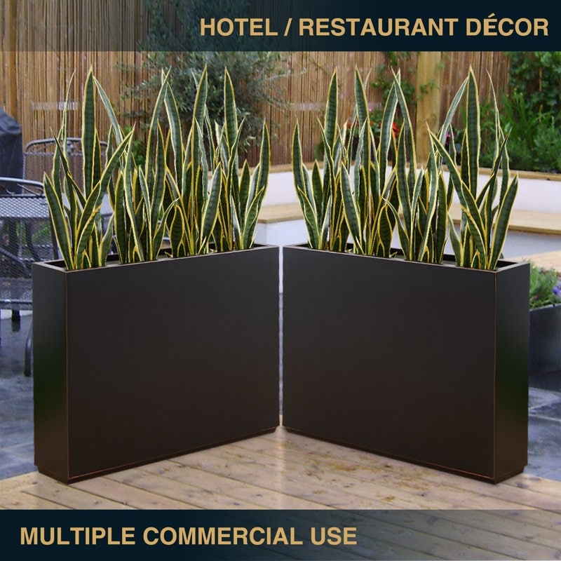 Jardinière métallique robuste pour plantes d'extérieur, 96 x 25 x 76 cm (L x l x H) - 96 x 76 x 25 cm (l x l x H)