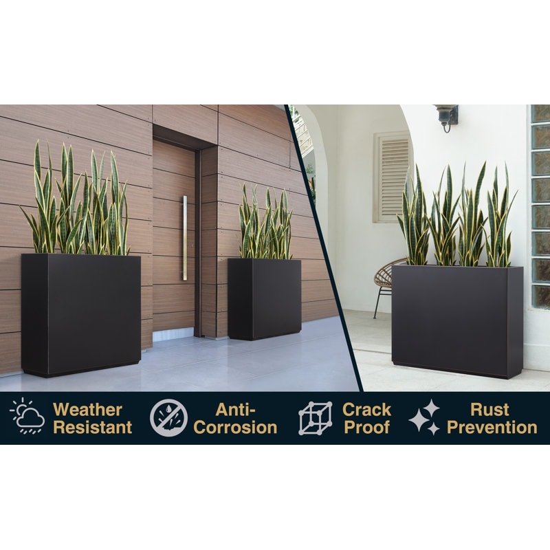Jardinière métallique robuste pour plantes d'extérieur, 96 x 25 x 76 cm (L x l x H) - 96 x 76 x 25 cm (l x l x H)