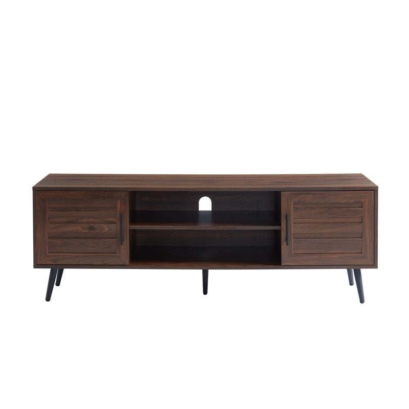 Meuble TV moderne du milieu du siècle pour téléviseurs jusqu'à 70 pouces Console multimédia de centre de divertissement - 20,5'' HX 59'' LX 15,5'' P
