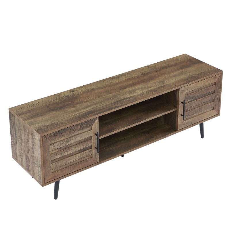 Meuble TV moderne du milieu du siècle pour téléviseurs jusqu'à 70 pouces Console multimédia de centre de divertissement - 20,5'' HX 59'' LX 15,5'' P