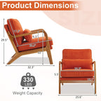 Chaise d'appoint rembourrée de style moderne du milieu du siècle