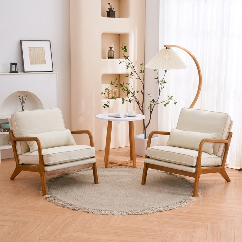 Chaise d'appoint rembourrée de style moderne du milieu du siècle