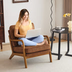 Chaise d'appoint rembourrée de style moderne du milieu du siècle