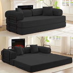 Canapé-lit convertible Mixoy avec accoudoirs amovibles, matelas pliant, canapé-lit de sol amovible et lavable