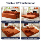 Canapé-lit convertible Mixoy avec accoudoirs amovibles, matelas pliant, canapé-lit de sol amovible et lavable