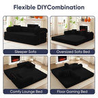 Canapé-lit convertible Mixoy avec accoudoirs amovibles, matelas pliant, canapé-lit de sol amovible et lavable
