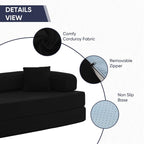 Canapé-lit convertible Mixoy avec accoudoirs amovibles, matelas pliant, canapé-lit de sol amovible et lavable
