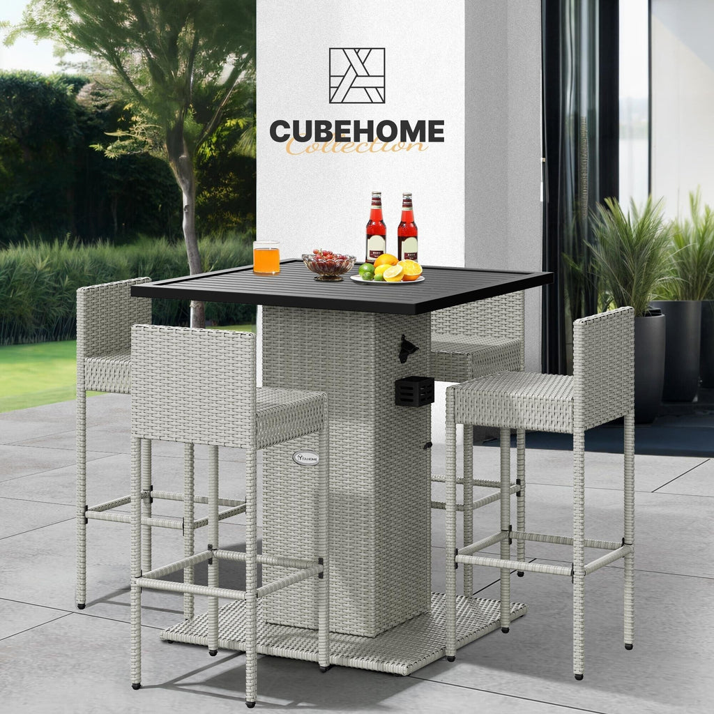 Ensemble de bar en osier pour meubles d'extérieur Moasis 5 pièces - 5 pièces