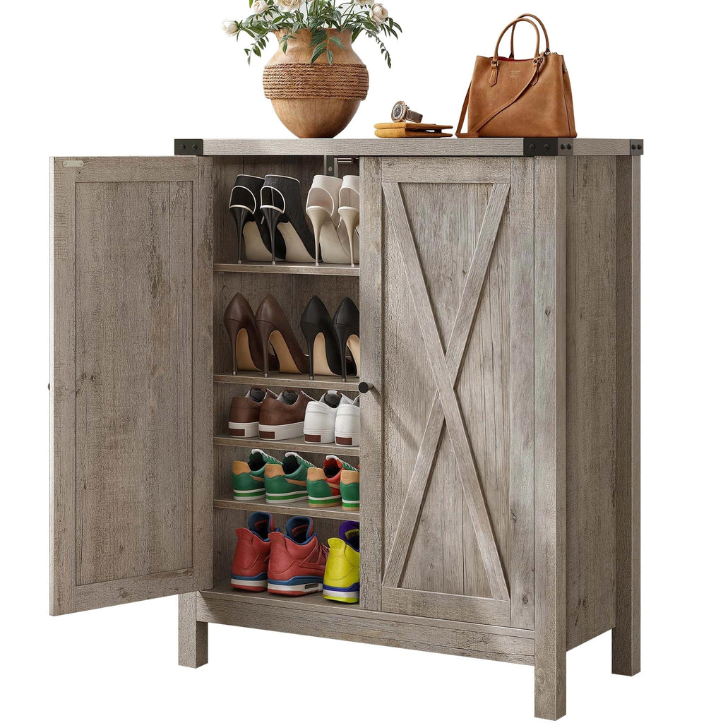 Meuble de rangement à chaussures Moasis à 5 niveaux pour 20 paires de chaussures avec portes doubles pour l'entrée