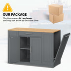 Meuble de rangement pour îlot de cuisine roulant Moasis de 53 pouces, chariot de cuisine mobile portable