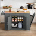 Meuble de rangement pour îlot de cuisine roulant Moasis de 53 pouces, chariot de cuisine mobile portable