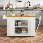 Meuble de rangement pour îlot de cuisine roulant Moasis de 53 pouces, chariot de cuisine mobile portable