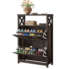 Meuble de rangement à chaussures Moasis avec 2 compartiments pour entrée et couloir