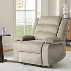 Fauteuil inclinable manuel moderne en velours côtelé, fauteuil inclinable réglable avec accoudoirs larges