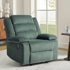 Fauteuil inclinable manuel moderne en velours côtelé, fauteuil inclinable réglable avec accoudoirs larges