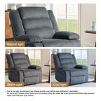 Fauteuil inclinable manuel moderne en velours côtelé, fauteuil inclinable réglable avec accoudoirs larges