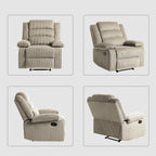 Fauteuil inclinable manuel moderne en velours côtelé, fauteuil inclinable réglable avec accoudoirs larges