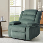 Fauteuil inclinable manuel moderne en velours côtelé, fauteuil inclinable réglable avec accoudoirs larges