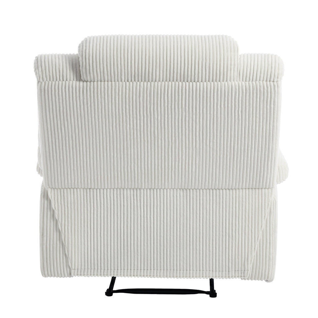 Fauteuil inclinable manuel moderne en velours côtelé, fauteuil inclinable réglable avec accoudoirs larges