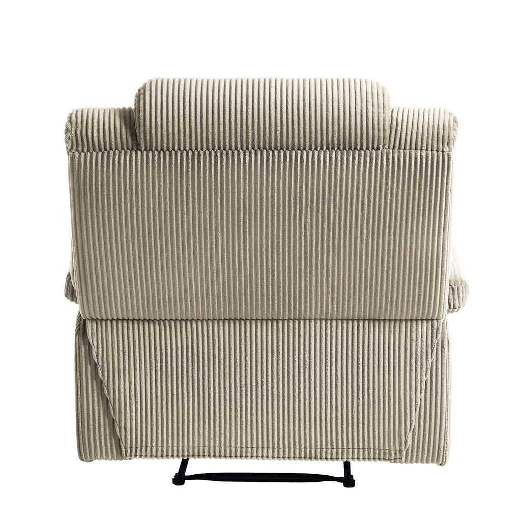 Fauteuil inclinable manuel moderne en velours côtelé, fauteuil inclinable réglable avec accoudoirs larges