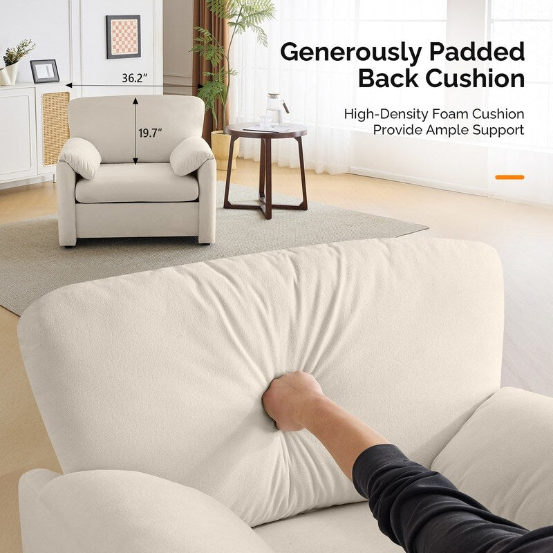 Fauteuil d'appoint moderne à oreilles d'éléphant, siège confortable pour salon et chambre