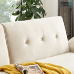 Canapé-lit futon moderne, canapé-lit convertible avec pieds fuselés en bois, 78,35 l, petit canapé à dossier divisé pour salon