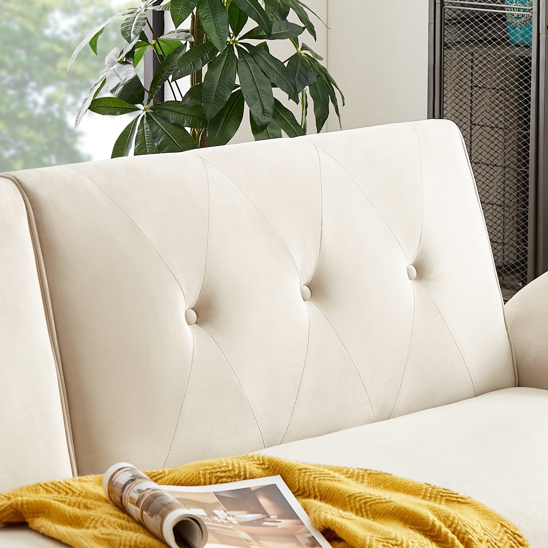 Canapé-lit futon moderne, canapé-lit convertible avec pieds fuselés en bois, 78,35 l, petit canapé à dossier divisé pour salon