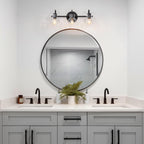 Applique murale moderne en verre à 3 lumières pour salle de bain