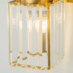 Applique murale moderne dorée à intensité variable, style cylindre glamour pour salle de bain, en cristal, pour meuble-lavabo