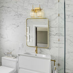 Applique murale moderne dorée à intensité variable, style cylindre glamour pour salle de bain, en cristal, pour meuble-lavabo