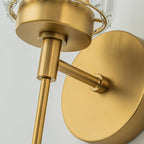 Applique murale moderne dorée à intensité variable, style cylindre glamour pour salle de bain, en cristal, pour meuble-lavabo