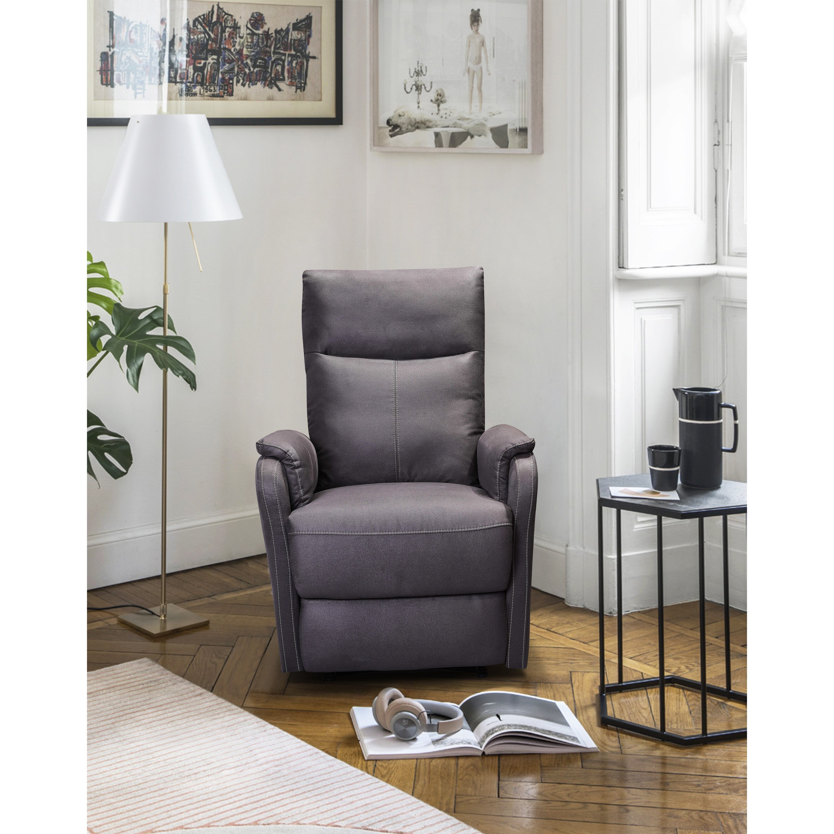 Fauteuil inclinable électrique moderne avec port USB, support complet de la tête et des lombaires