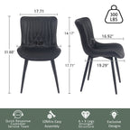 Lot de 2 chaises de salle à manger modernes en cuir rembourré sans accoudoirs