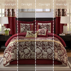 Ensemble de couette 9 pièces Nanshing Brie en jacquard floral